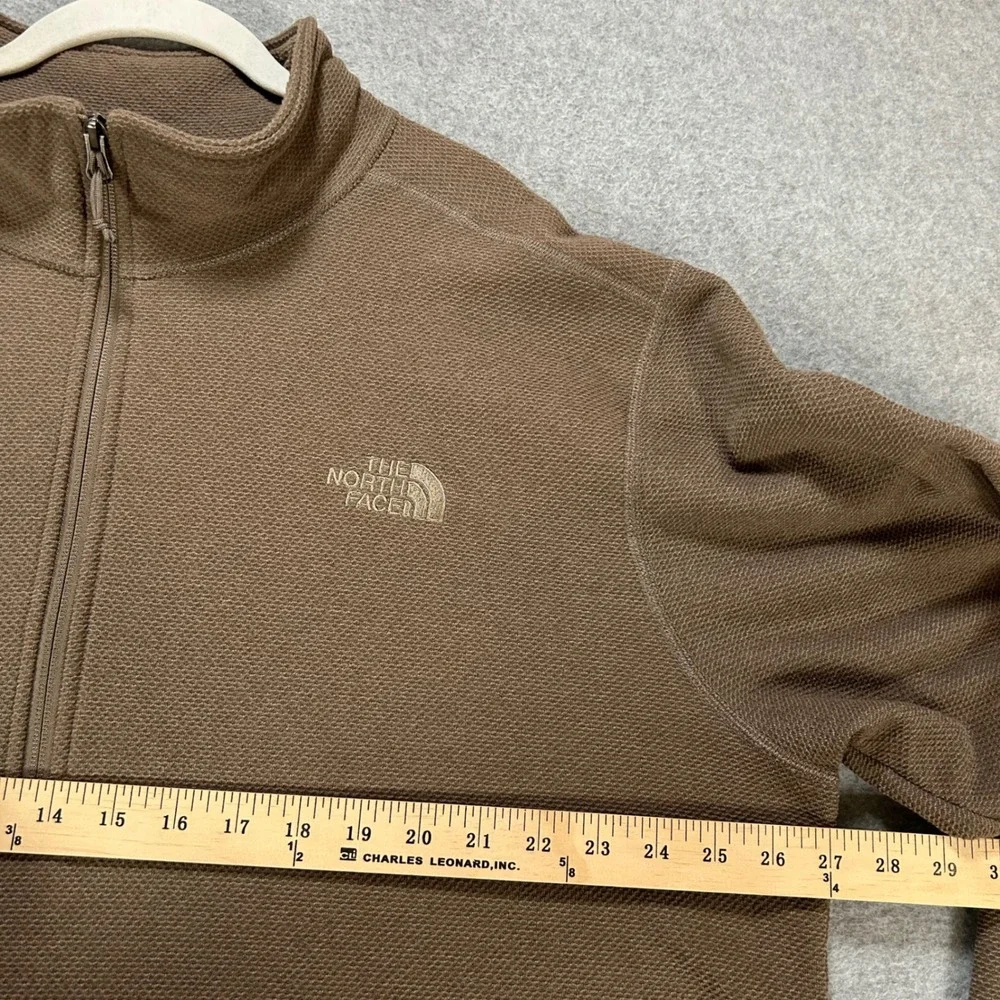 The North Face Pullover 1/4 Zip Mens XXL Brown Waffle Fleece Hiking Outdoor